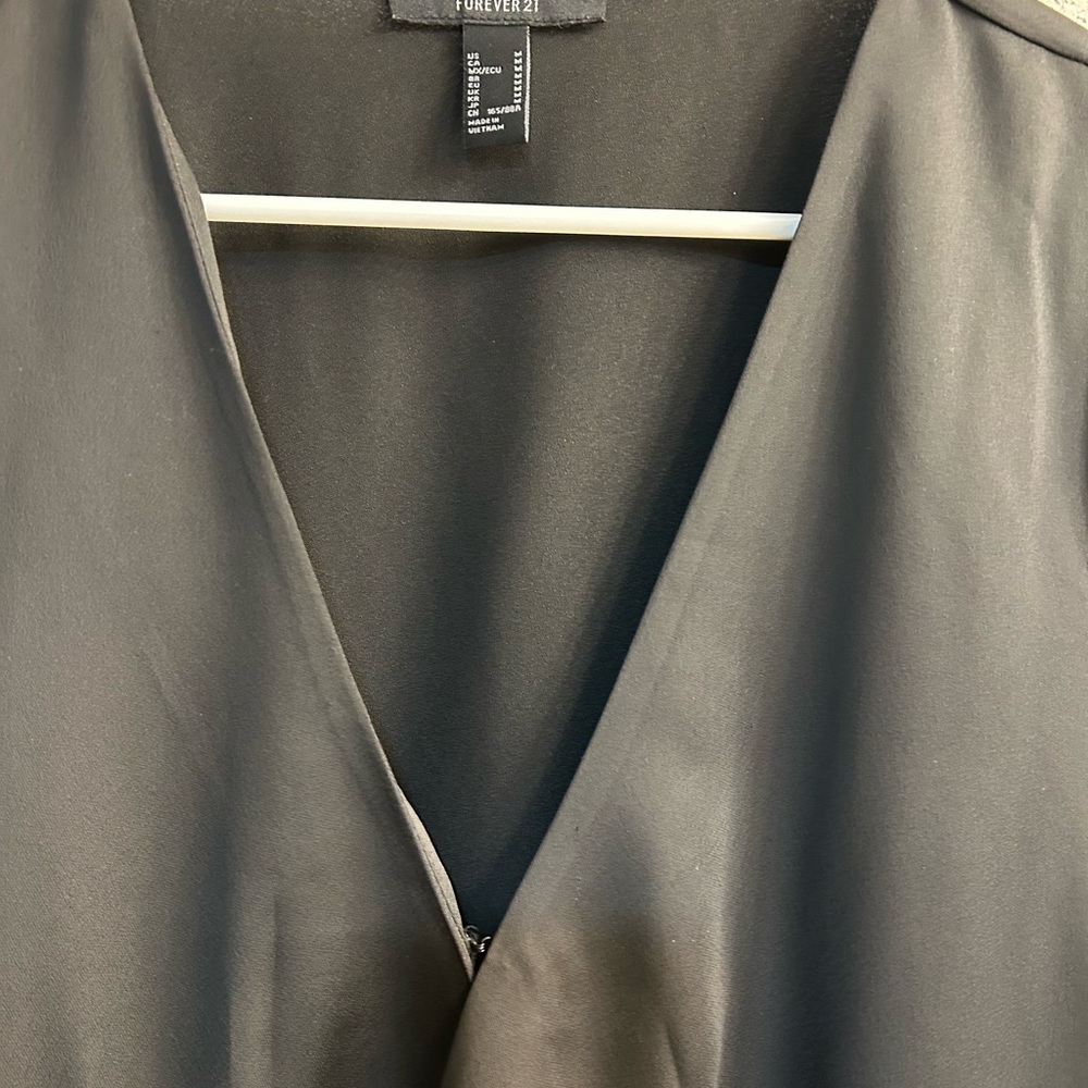 Forever 21 Charcoal V-Neck Blouse